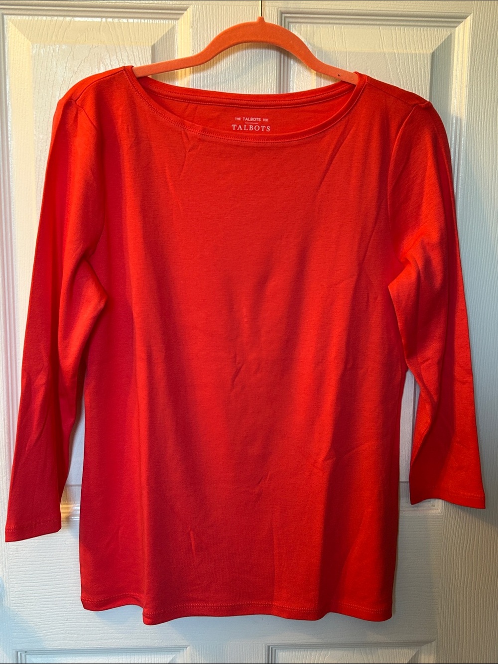 Talbots Boatneck 3/4 Sleeve Tee 100% Pima cotton size medium
